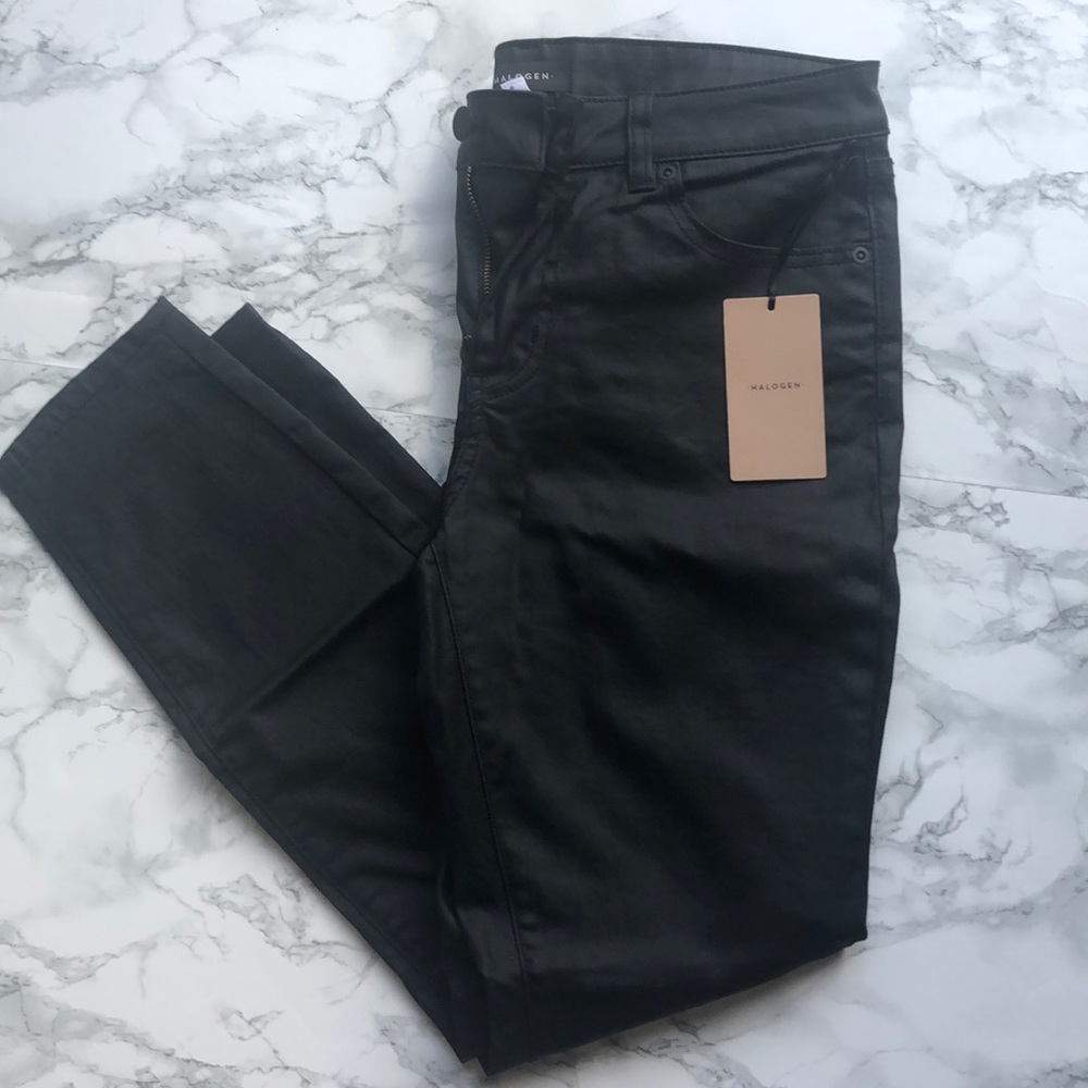 Halogen black coated skinny jeans